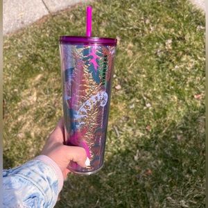 GORGEOUS PURPLE & GOLD STARBUCKS TUMBLER
